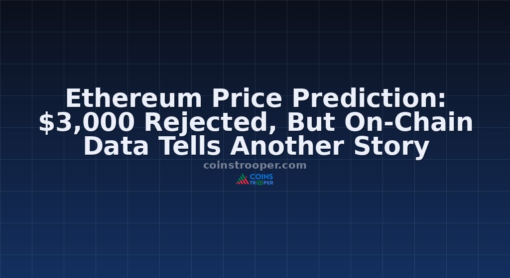 Ethereum Price Prediction: $3,000 Rejected, But On-Chain Data Tells Another Story