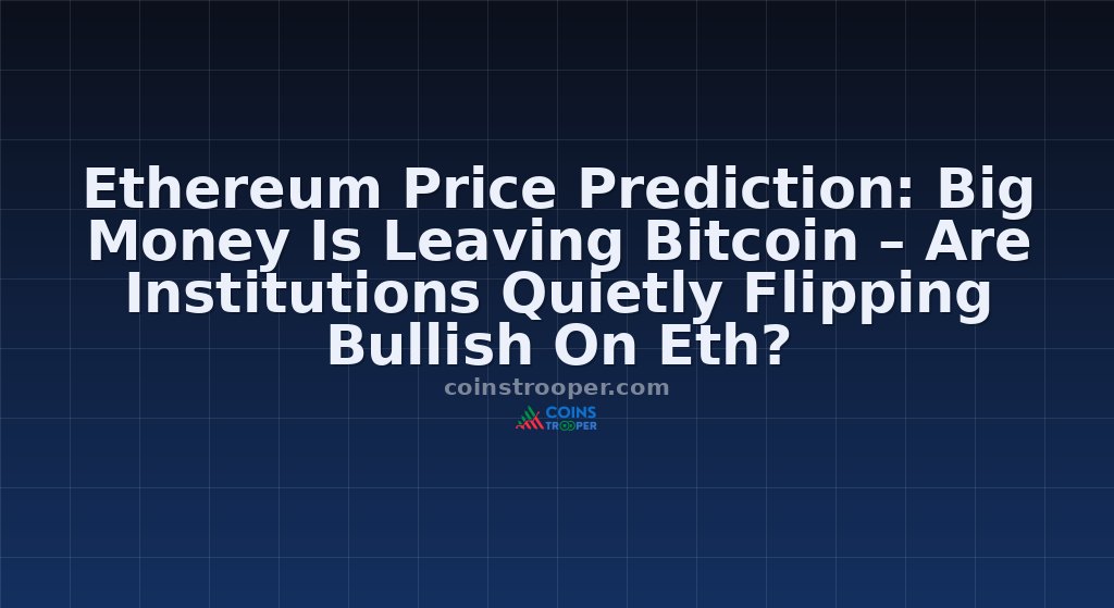 Ethereum Price Prediction: Big Money Is Leaving Bitcoin – Are Institutions Quietly Flipping Bullish On Eth?