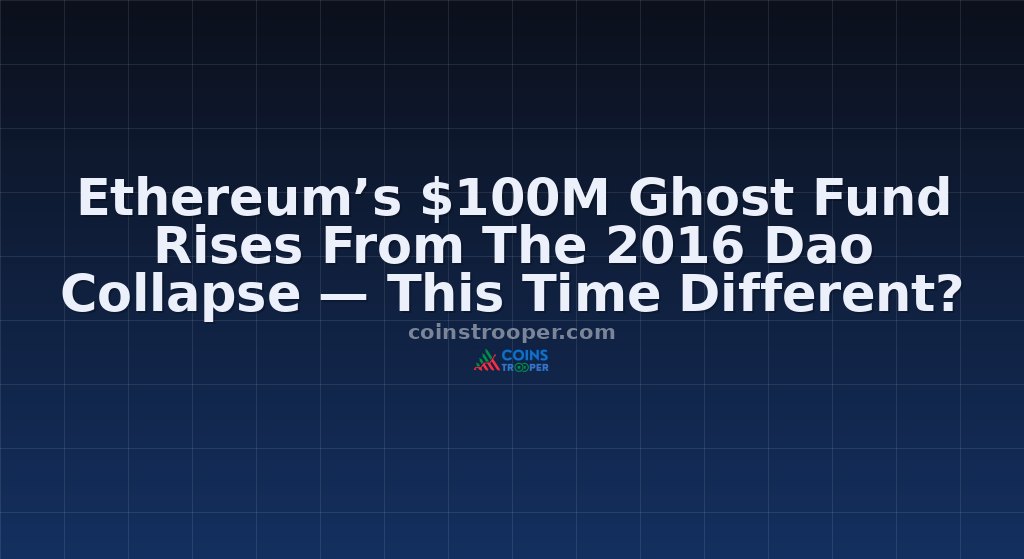 Ethereum’s $100M Ghost Fund Rises From The 2016 Dao Collapse — This Time Different?