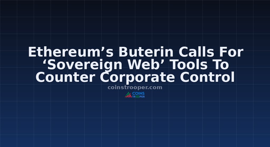 Ethereum’s Buterin Calls For ‘Sovereign Web’ Tools To Counter Corporate Control
