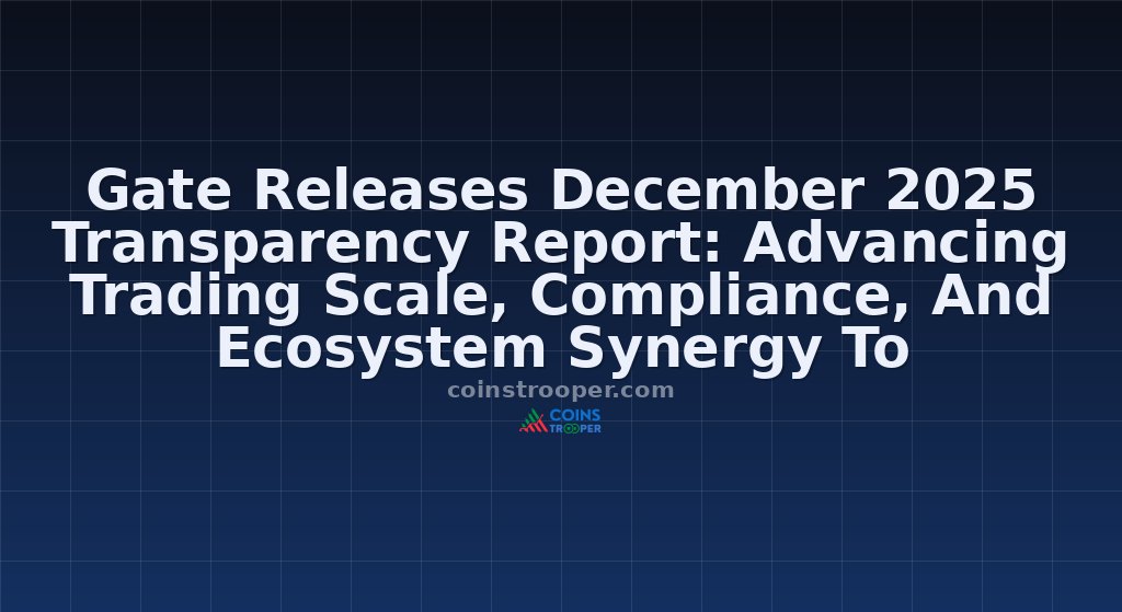 Gate Releases December 2025 Transparency Report: Advancing Trading Scale, Compliance, And Ecosystem Synergy To Strengthen Its Global Growth Foundation
