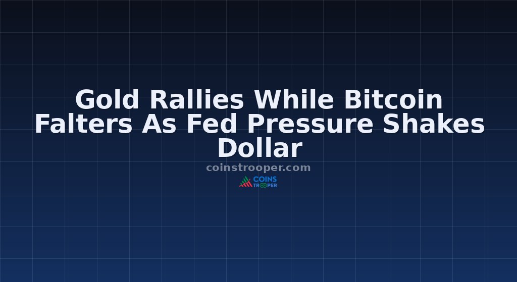 Gold Rallies While Bitcoin Falters As Fed Pressure Shakes Dollar