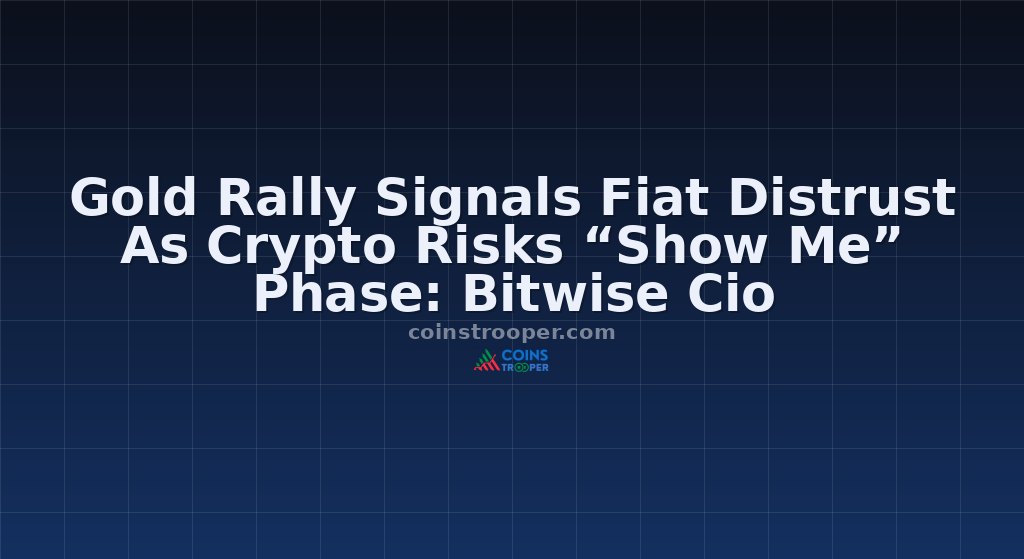 Gold Rally Signals Fiat Distrust As Crypto Risks “Show Me” Phase: Bitwise Cio