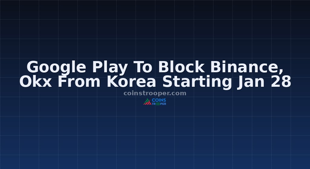 Google Play To Block Binance, Okx From Korea Starting Jan 28