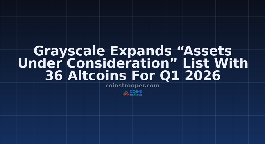 Grayscale Expands “Assets Under Consideration” List With 36 Altcoins For Q1 2026