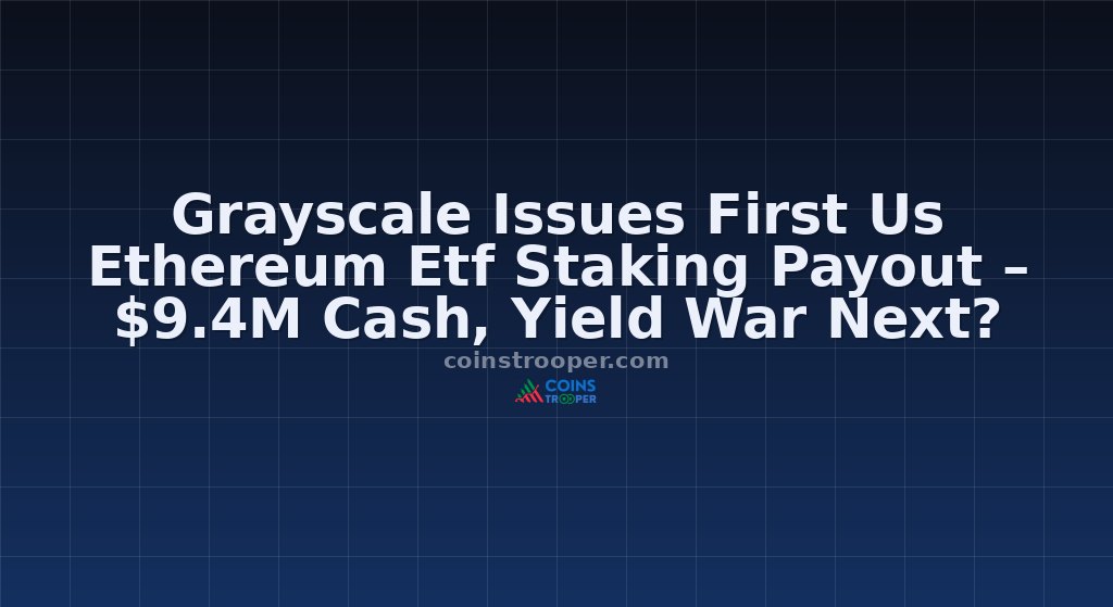 Grayscale Issues First Us Ethereum Etf Staking Payout – $9.4M Cash, Yield War Next?