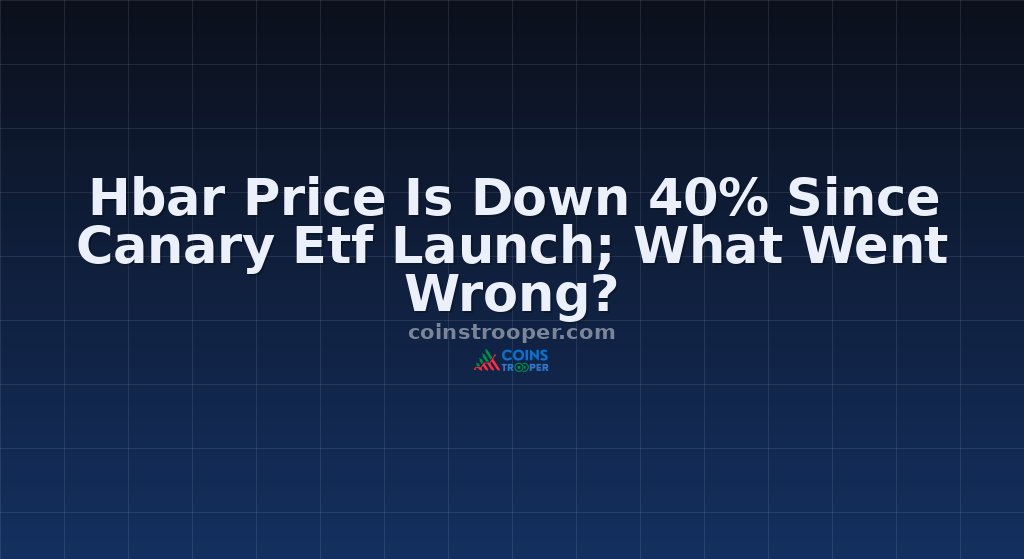 Hbar Price Is Down 40% Since Canary Etf Launch; What Went Wrong?