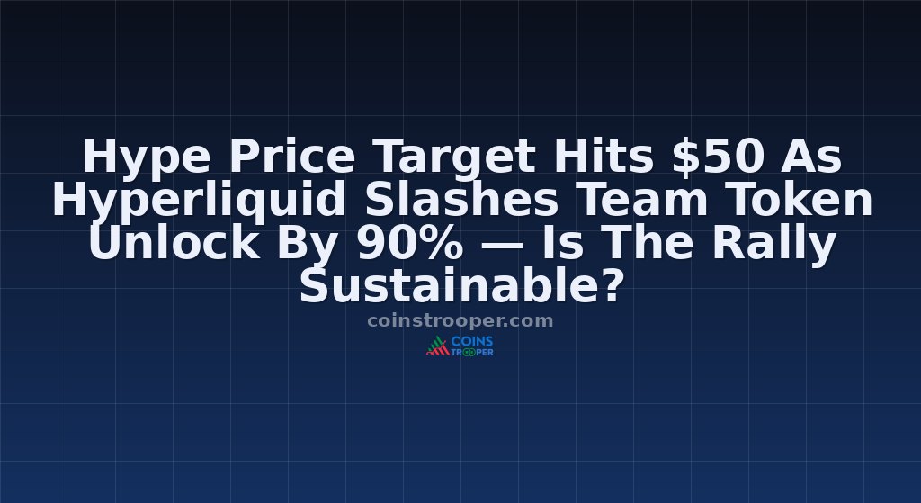 Hype Price Target Hits $50 As Hyperliquid Slashes Team Token Unlock By 90% — Is The Rally Sustainable?