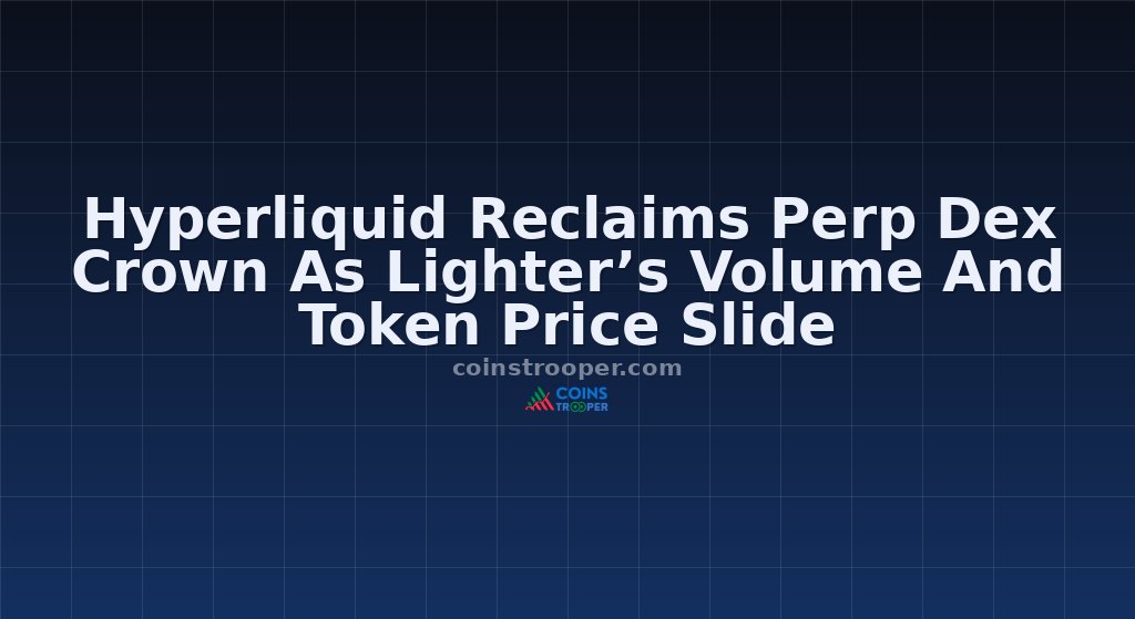 Hyperliquid Reclaims Perp Dex Crown As Lighter’s Volume And Token Price Slide