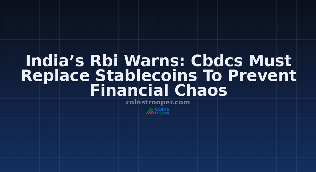 India’s Rbi Warns: Cbdcs Must Replace Stablecoins To Prevent Financial Chaos