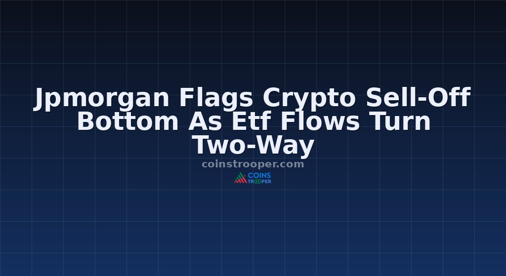 Jpmorgan Flags Crypto Sell-Off Bottom As Etf Flows Turn Two-Way