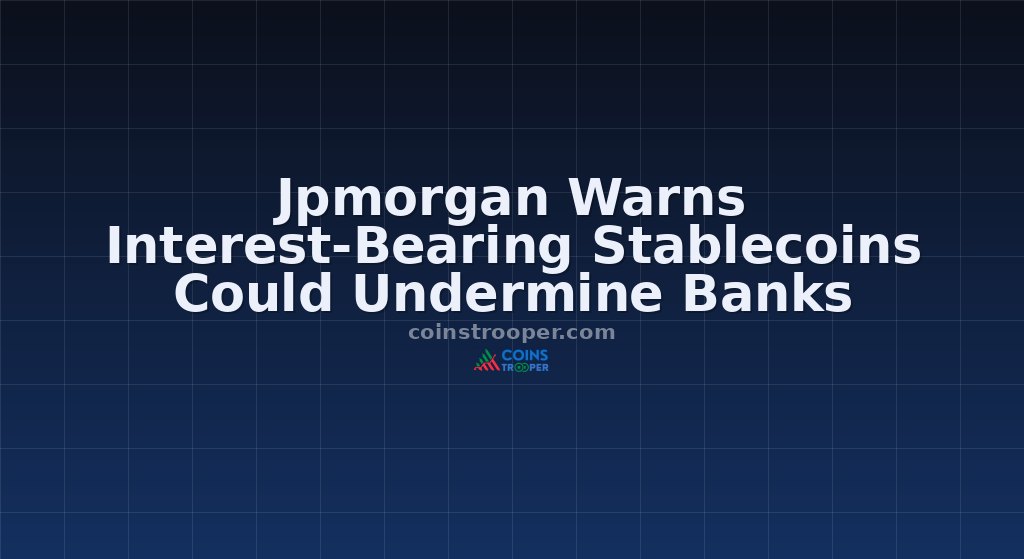 Jpmorgan Warns Interest-Bearing Stablecoins Could Undermine Banks