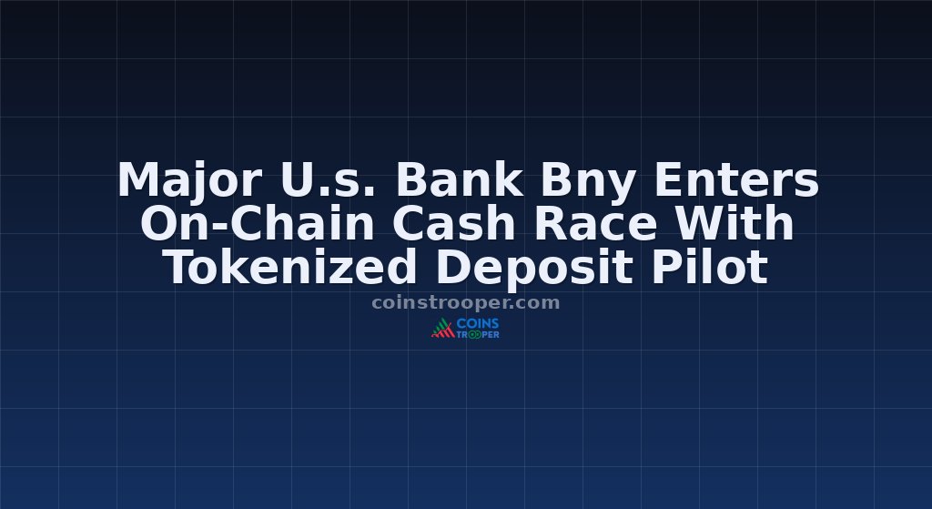 Major U.s. Bank Bny Enters On-Chain Cash Race With Tokenized Deposit Pilot