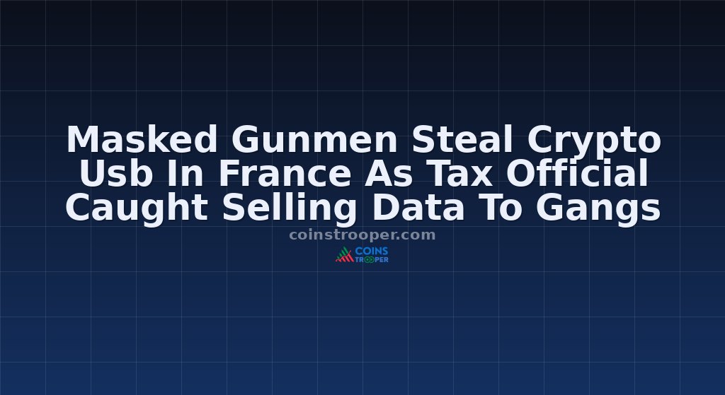 Masked Gunmen Steal Crypto Usb In France As Tax Official Caught Selling Data To Gangs