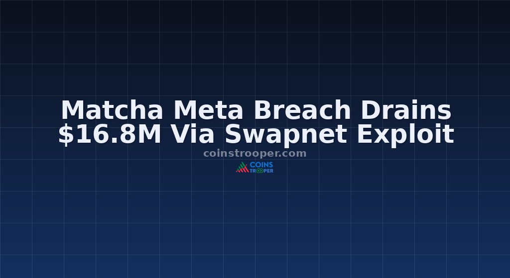 Matcha Meta Breach Drains $16.8M Via Swapnet Exploit