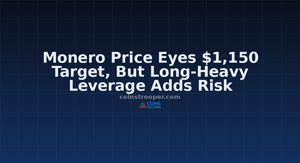 Monero Price Eyes $1,150 Target, But Long-Heavy Leverage Adds Risk