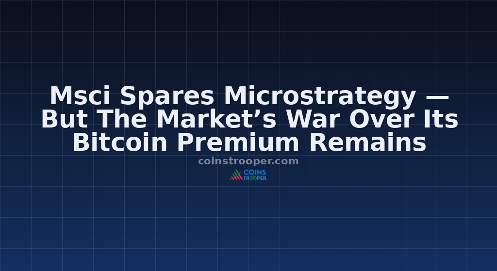 Msci Spares Microstrategy — But The Market’s War Over Its Bitcoin Premium Remains