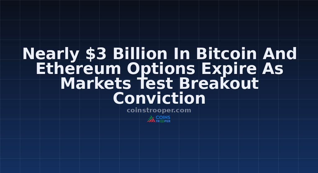 Nearly $3 Billion In Bitcoin And Ethereum Options Expire As Markets Test Breakout Conviction