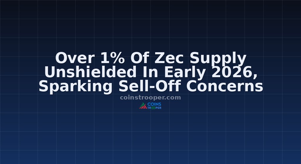 Over 1% Of Zec Supply Unshielded In Early 2026, Sparking Sell-Off Concerns