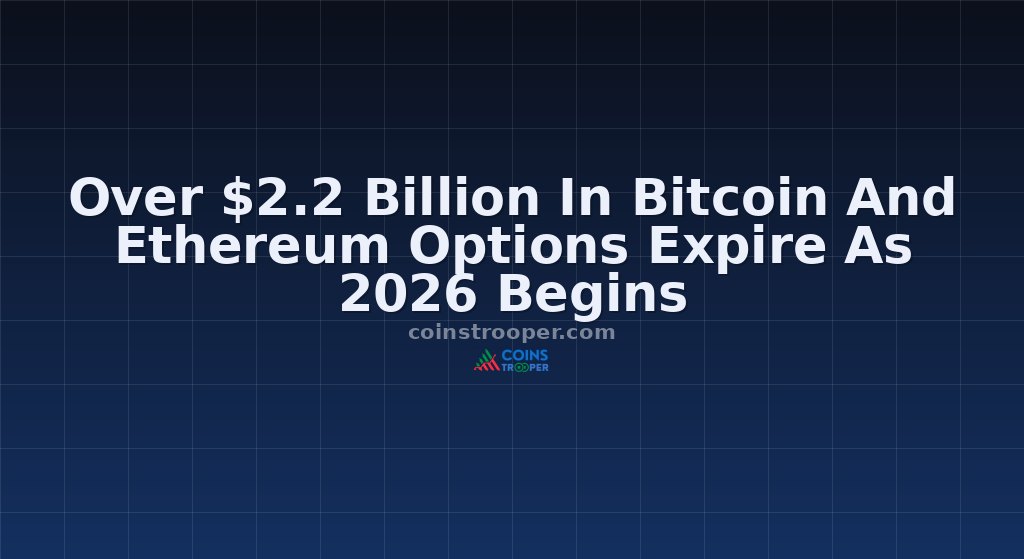 Over $2.2 Billion In Bitcoin And Ethereum Options Expire As 2026 Begins