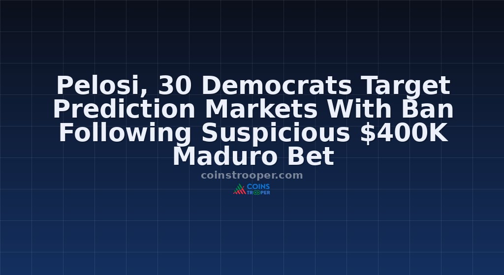 Pelosi, 30 Democrats Target Prediction Markets With Ban Following Suspicious $400K Maduro Bet
