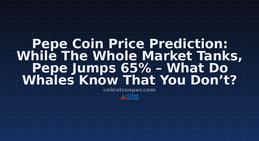 Pepe Coin Price Prediction: While The Whole Market Tanks, Pepe Jumps 65% – What Do Whales Know That You Don’t?