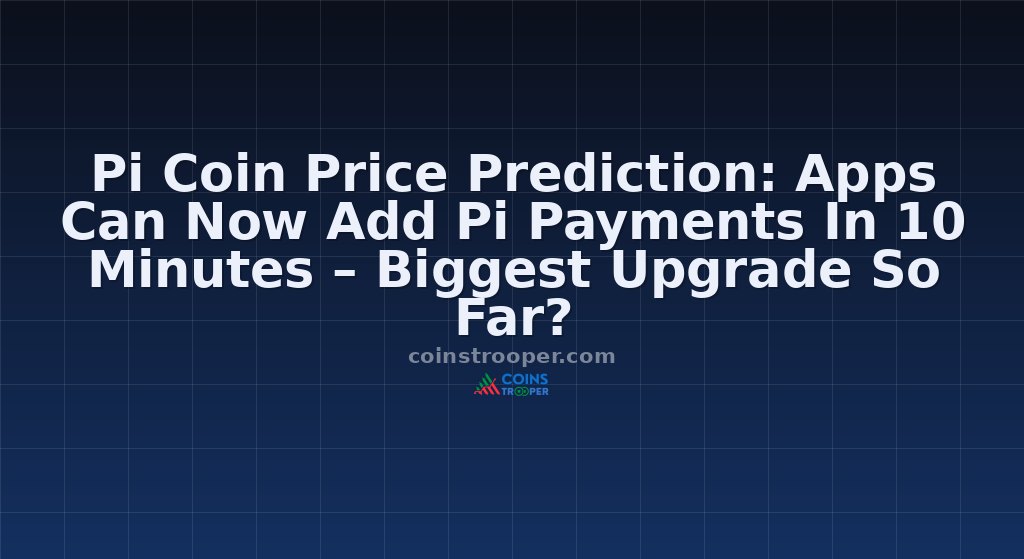 Pi Coin Price Prediction: Apps Can Now Add Pi Payments In 10 Minutes – Biggest Upgrade So Far?