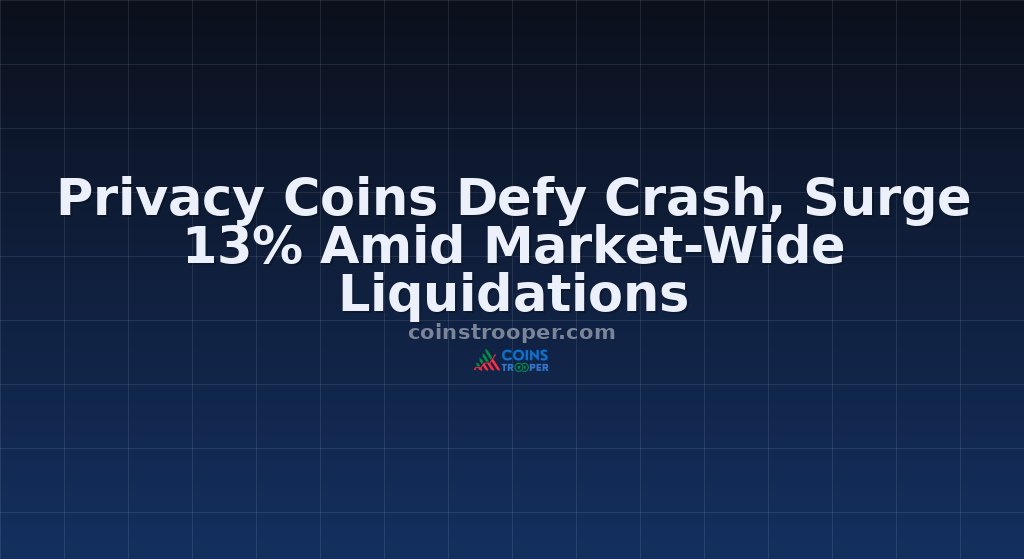 Privacy Coins Defy Crash, Surge 13% Amid Market-Wide Liquidations