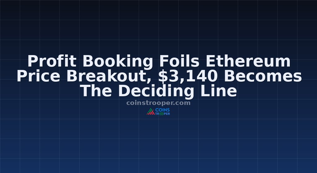 Profit Booking Foils Ethereum Price Breakout, $3,140 Becomes The Deciding Line