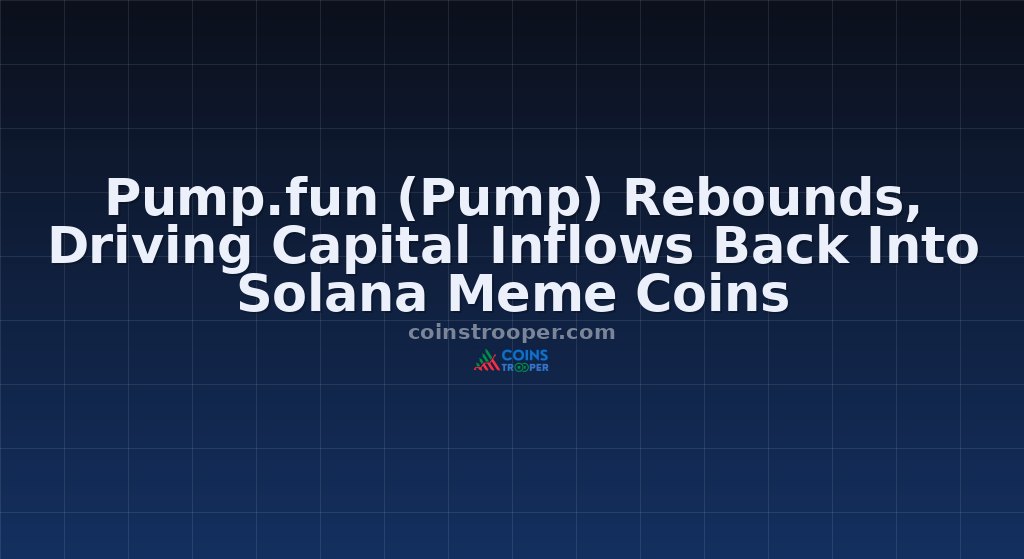 Pump.fun (Pump) Rebounds, Driving Capital Inflows Back Into Solana Meme Coins