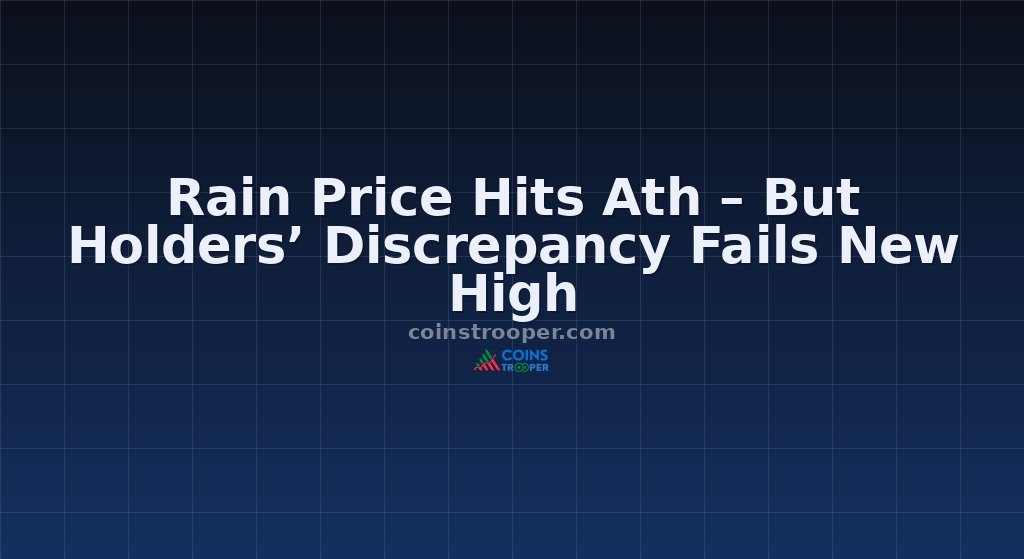 Rain Price Hits Ath – But Holders’ Discrepancy Fails New High