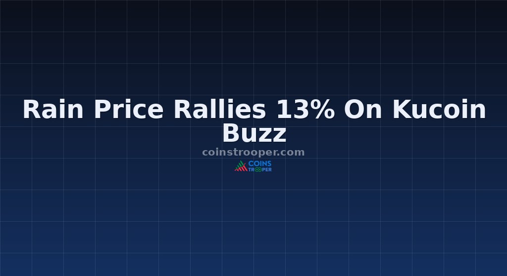 Rain Price Rallies 13% On Kucoin Buzz