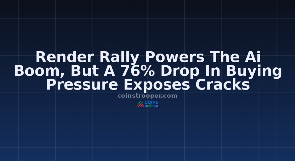 Render Rally Powers The Ai Boom, But A 76% Drop In Buying Pressure Exposes Cracks
