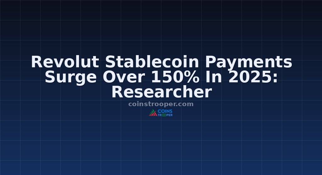 Revolut Stablecoin Payments Surge Over 150% In 2025: Researcher