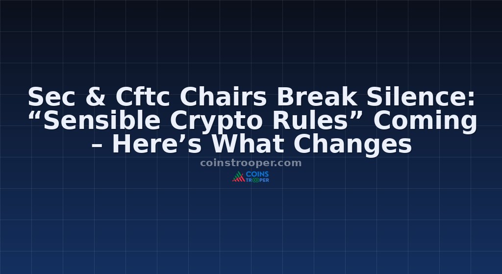 Sec & Cftc Chairs Break Silence: “Sensible Crypto Rules” Coming – Here’s What Changes
