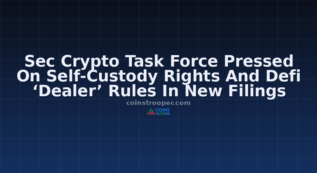 Sec Crypto Task Force Pressed On Self-Custody Rights And Defi ‘Dealer’ Rules In New Filings