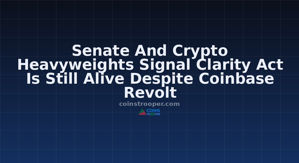 Senate And Crypto Heavyweights Signal Clarity Act Is Still Alive Despite Coinbase Revolt