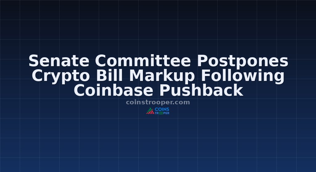 Senate Committee Postpones Crypto Bill Markup Following Coinbase Pushback