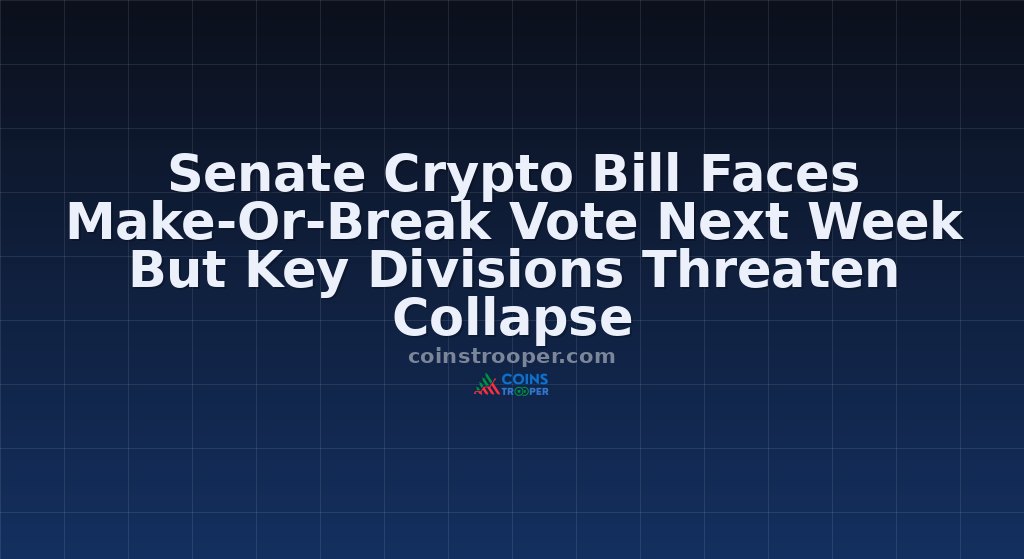 Senate Crypto Bill Faces Make-Or-Break Vote Next Week But Key Divisions Threaten Collapse