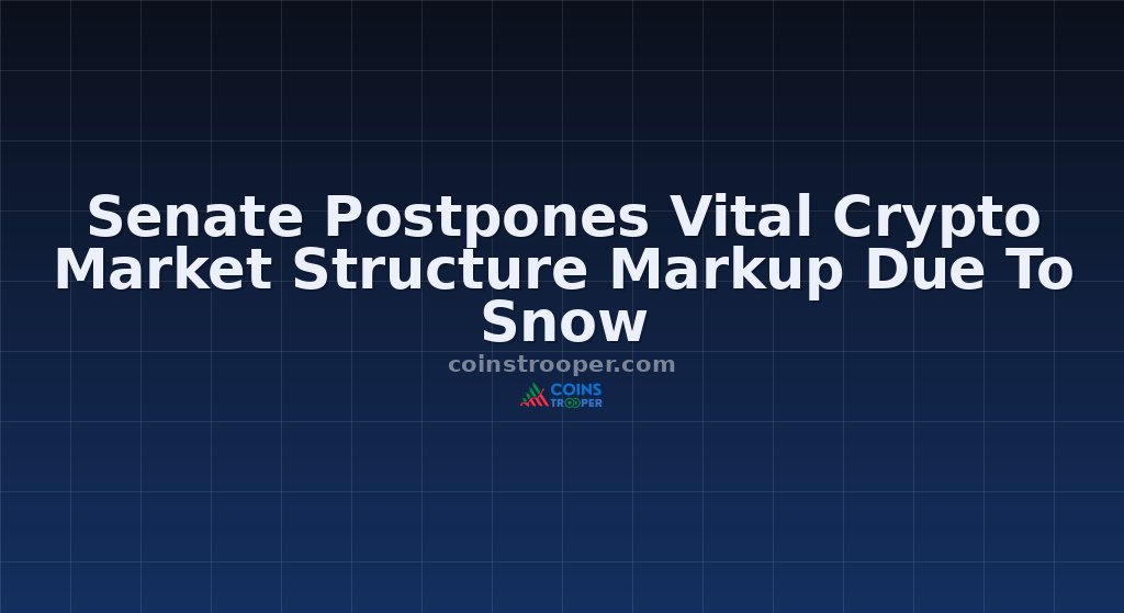 Senate Postpones Vital Crypto Market Structure Markup Due To Snow
