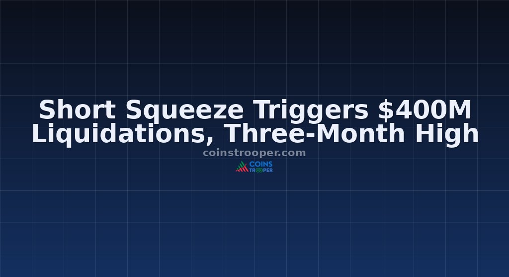 Short Squeeze Triggers $400M Liquidations, Three-Month High