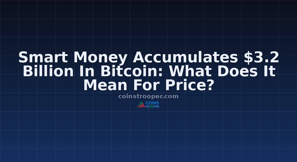 Smart Money Accumulates $3.2 Billion In Bitcoin: What Does It Mean For Price?