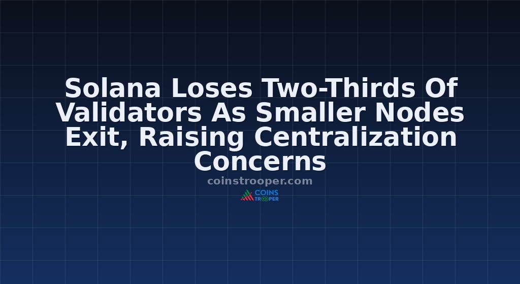 Solana Loses Two-Thirds Of Validators As Smaller Nodes Exit, Raising Centralization Concerns