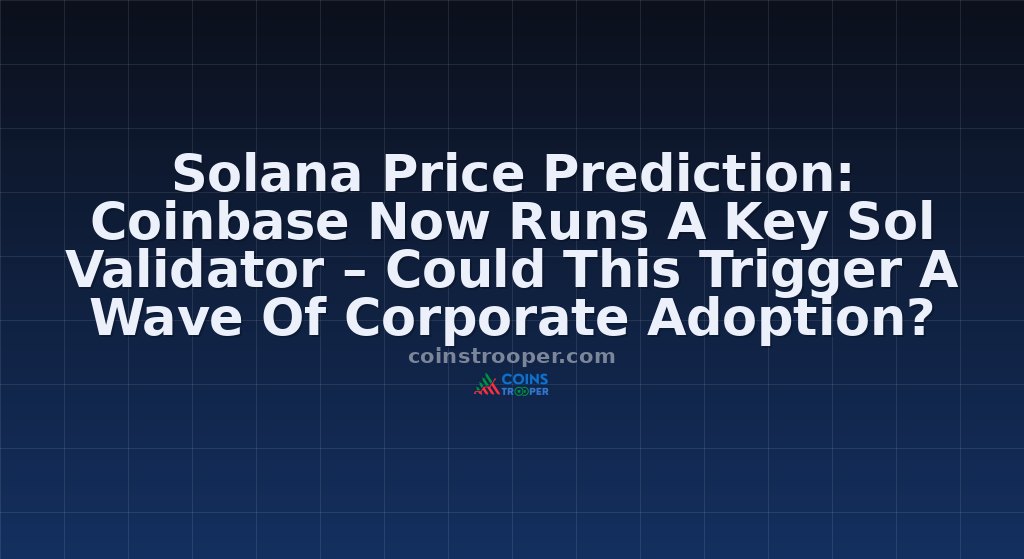 Solana Price Prediction: Coinbase Now Runs A Key Sol Validator – Could This Trigger A Wave Of Corporate Adoption?