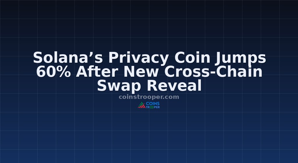 Solana’s Privacy Coin Jumps 60% After New Cross-Chain Swap Reveal