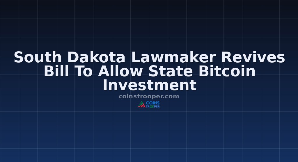South Dakota Lawmaker Revives Bill To Allow State Bitcoin Investment