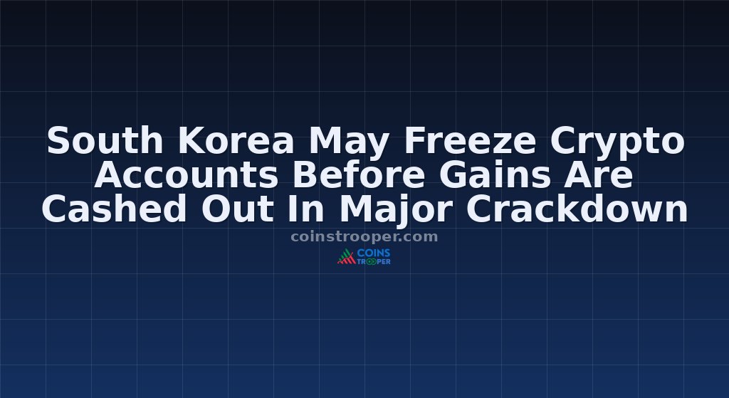 South Korea May Freeze Crypto Accounts Before Gains Are Cashed Out In Major Crackdown