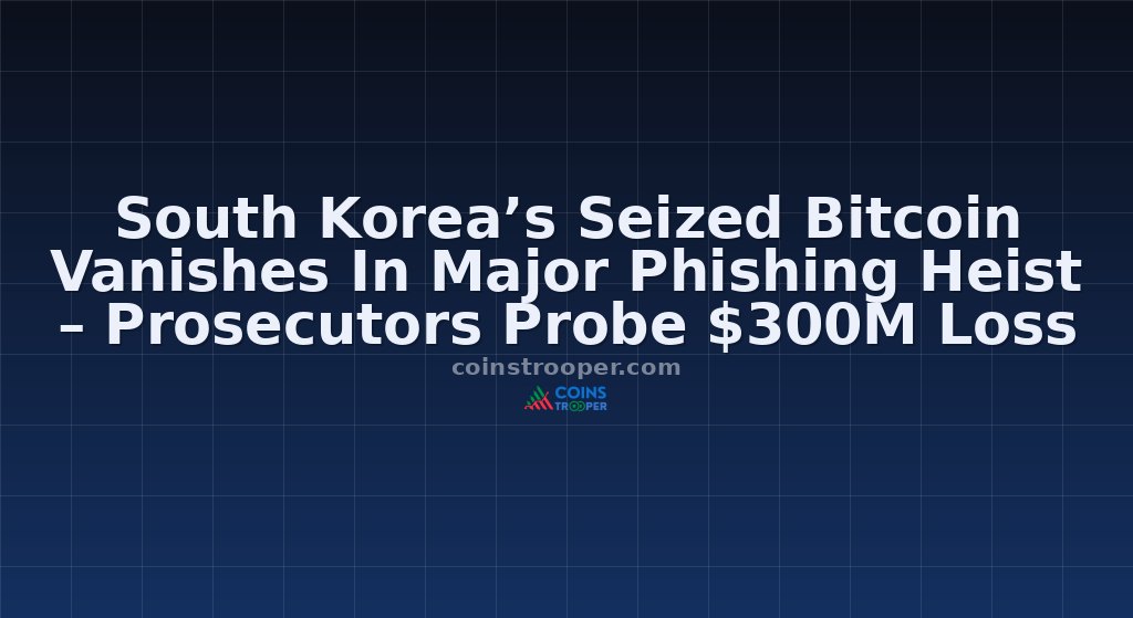 South Korea’s Seized Bitcoin Vanishes In Major Phishing Heist – Prosecutors Probe $300M Loss