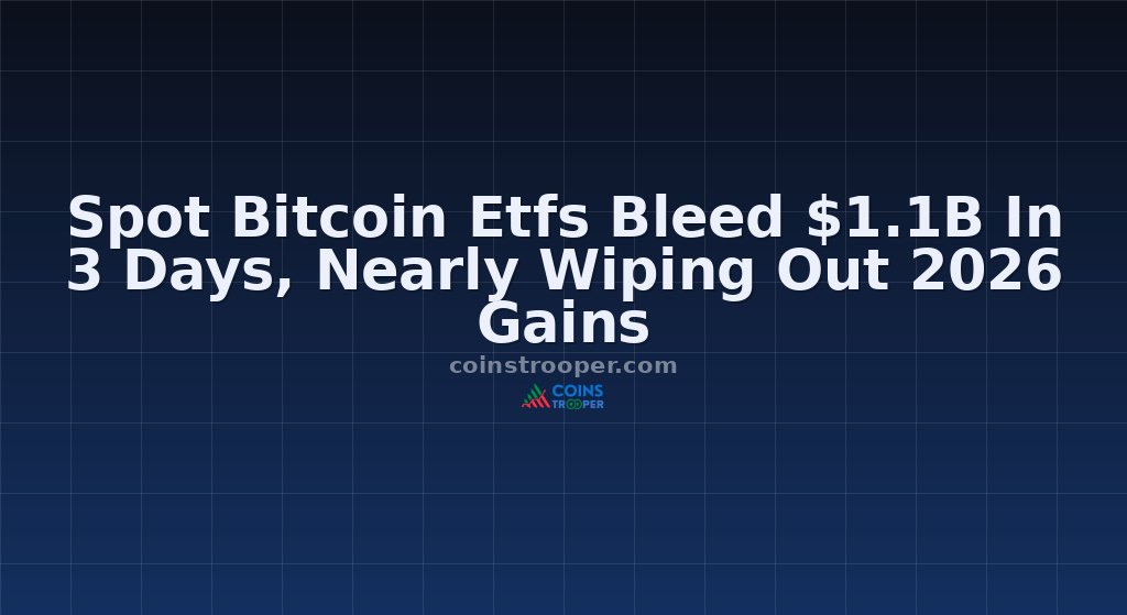 Spot Bitcoin Etfs Bleed $1.1B In 3 Days, Nearly Wiping Out 2026 Gains
