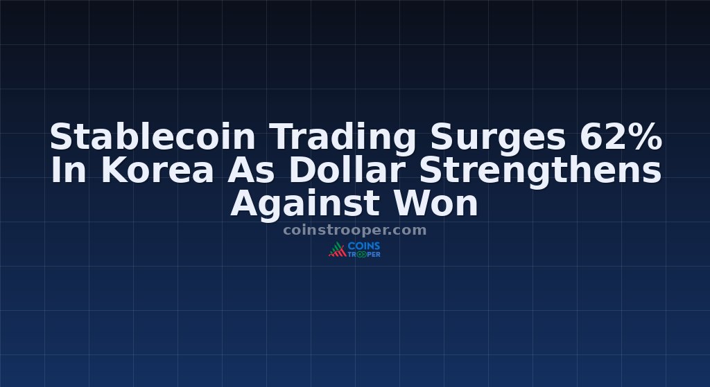 Stablecoin Trading Surges 62% In Korea As Dollar Strengthens Against Won